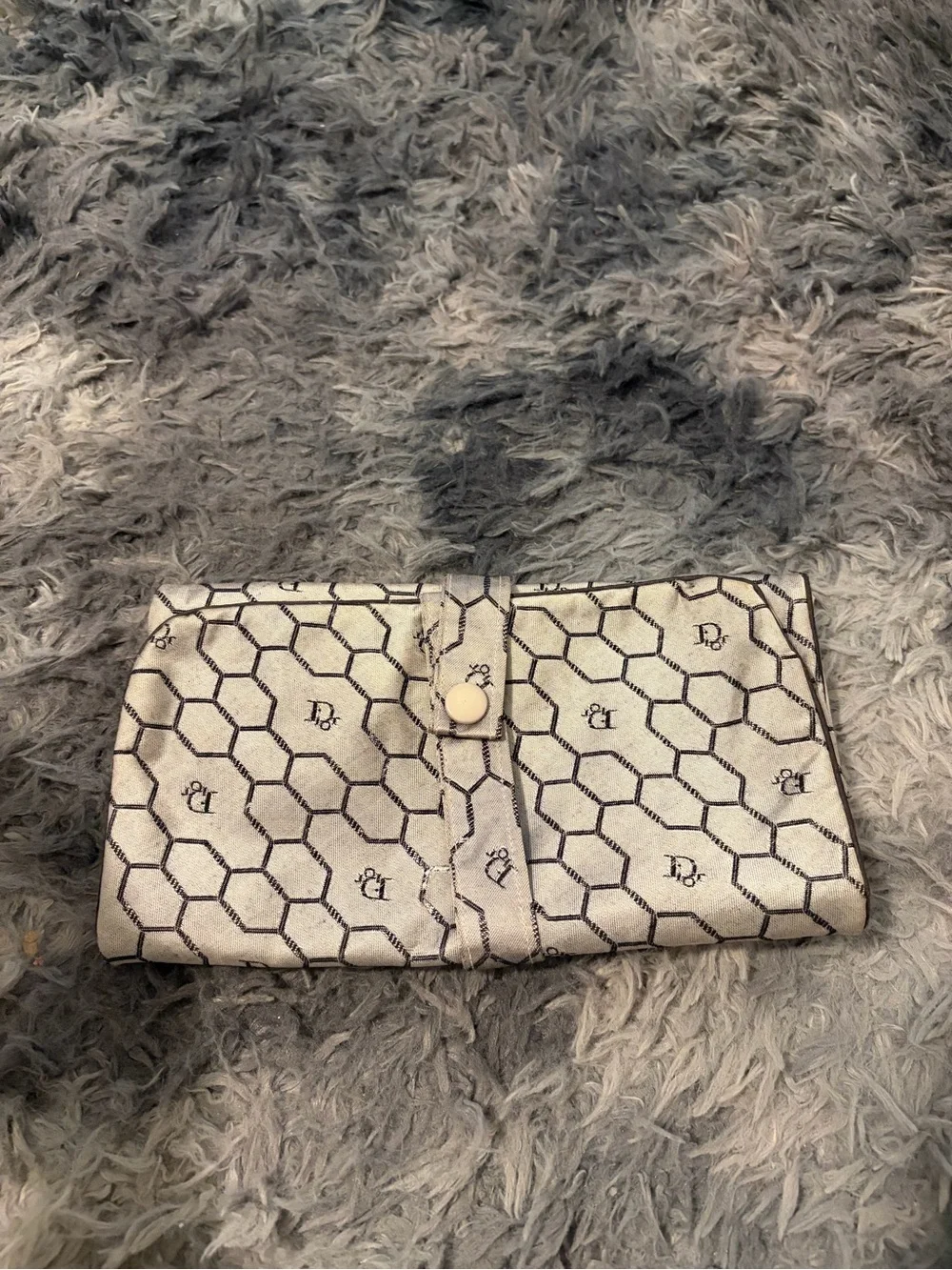 Christian Dior Honeycomb Sacs De Beaute Roll Up Makeup Cosmetic Bag Case USA
